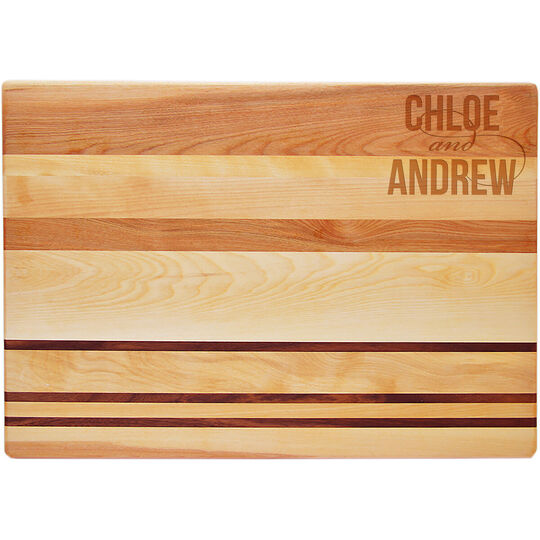 Modern Couple Horizon Large 20-inch Wood Cutting Board